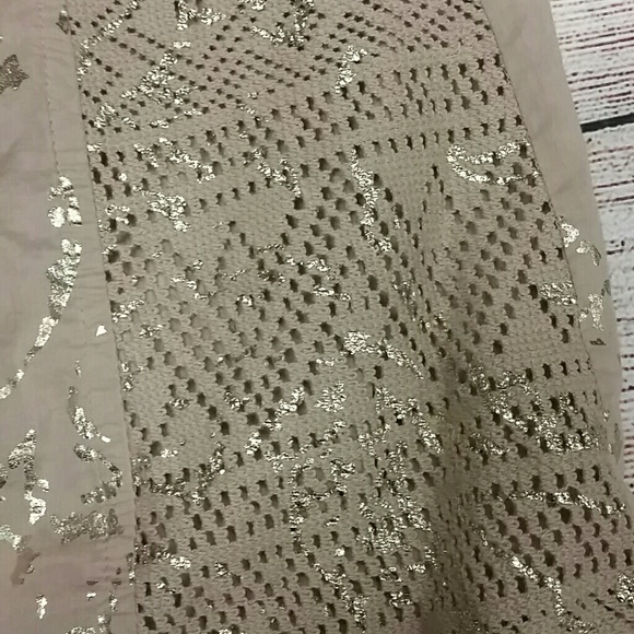 Chicos sz 0 Small vest open front tan and gold - Picture 5 of 5